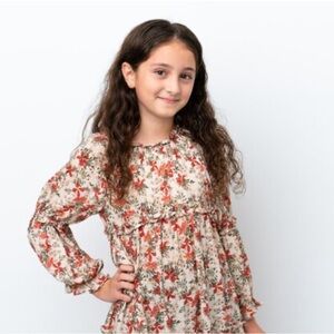 ZARA girls 8 Dress sparkly floral print